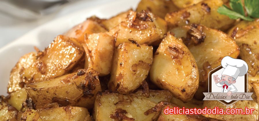 Batatas assadas aceboladas