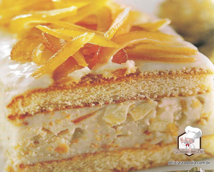 Pão de ló de laranja com creme de ricota