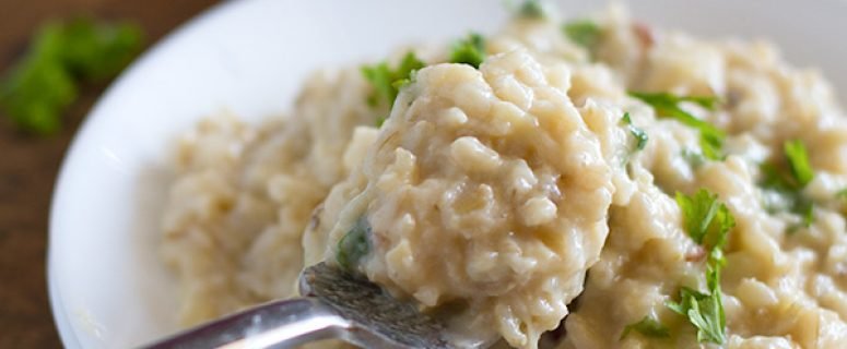 Risoto de couve-flor e frango