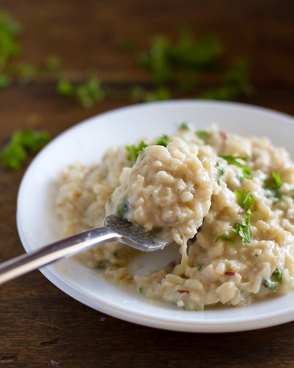 Risoto de couve-flor e frango