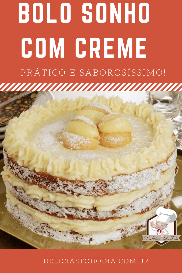 Bolo sonho recheado com creme 2