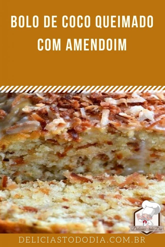 Bolo de Coco Queimado com Amendoim