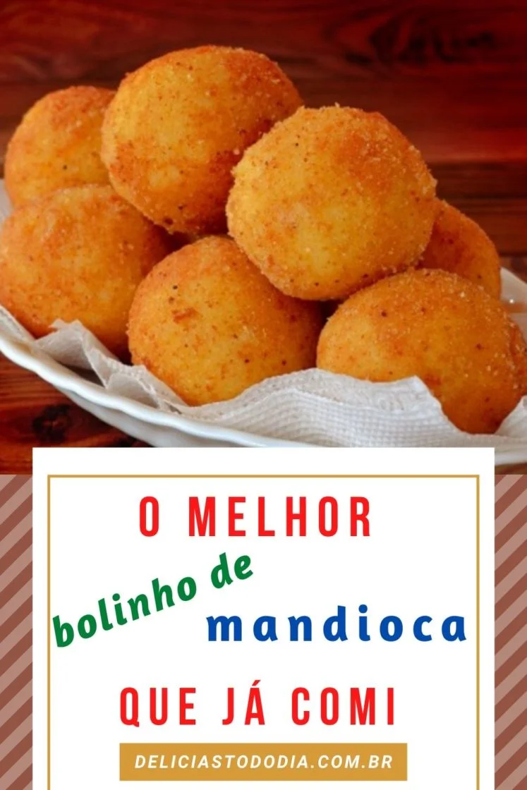 Bolinho de mandioca crocante frito ou na airfryer 1 Bolinho de mandioca crocante frito ou na airfryer
