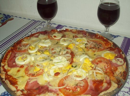 Pizza de pão de forma