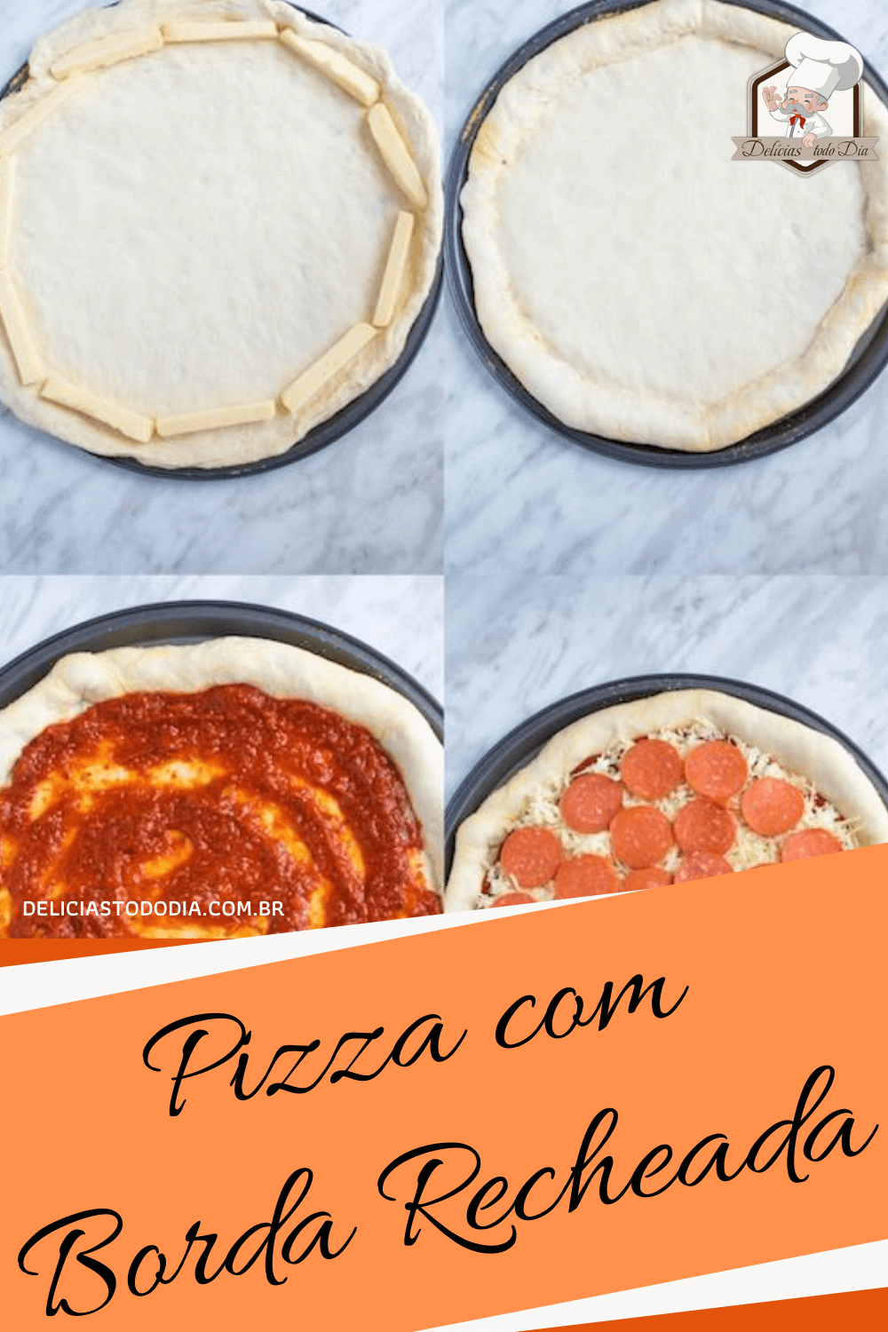 pizza com borda recheada
