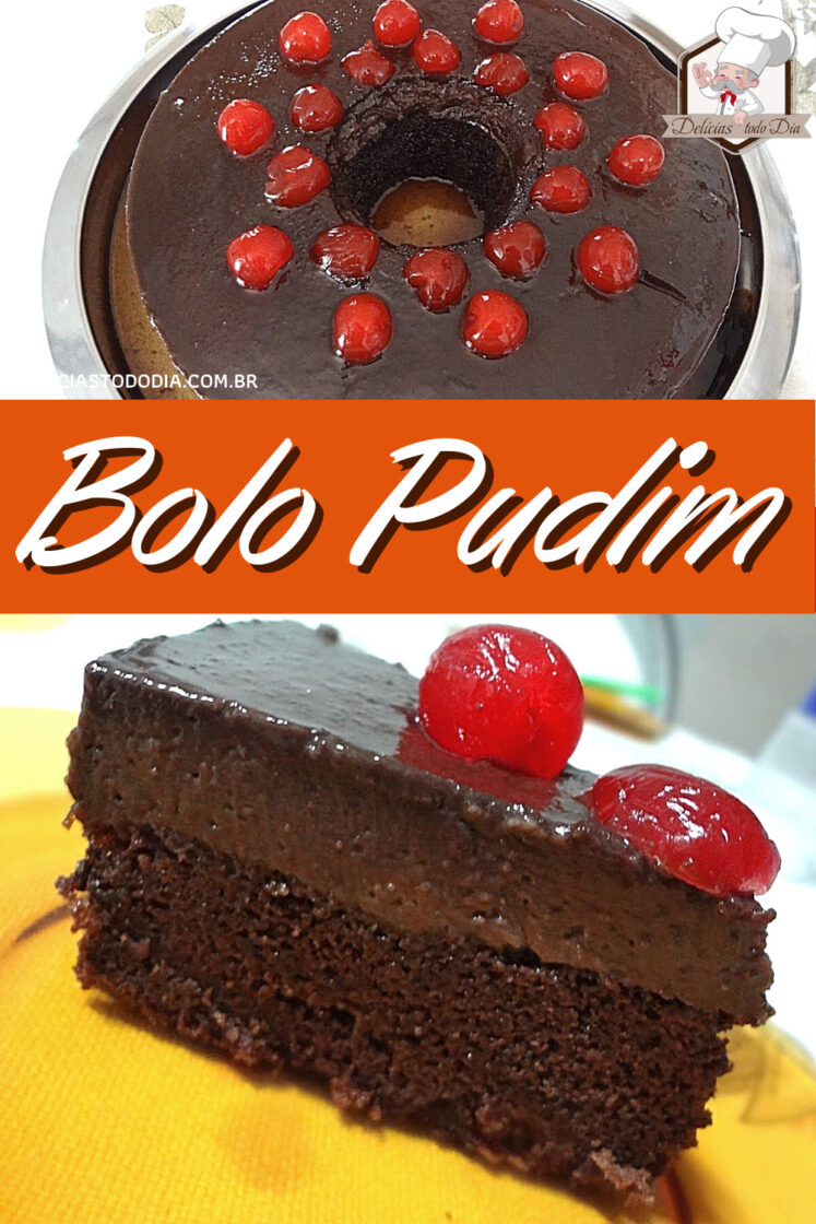 bolo pudim de chocolate