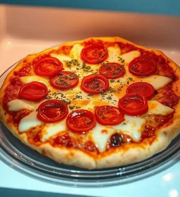 Prepare uma pizza no microondas em apenas 10 minutos!